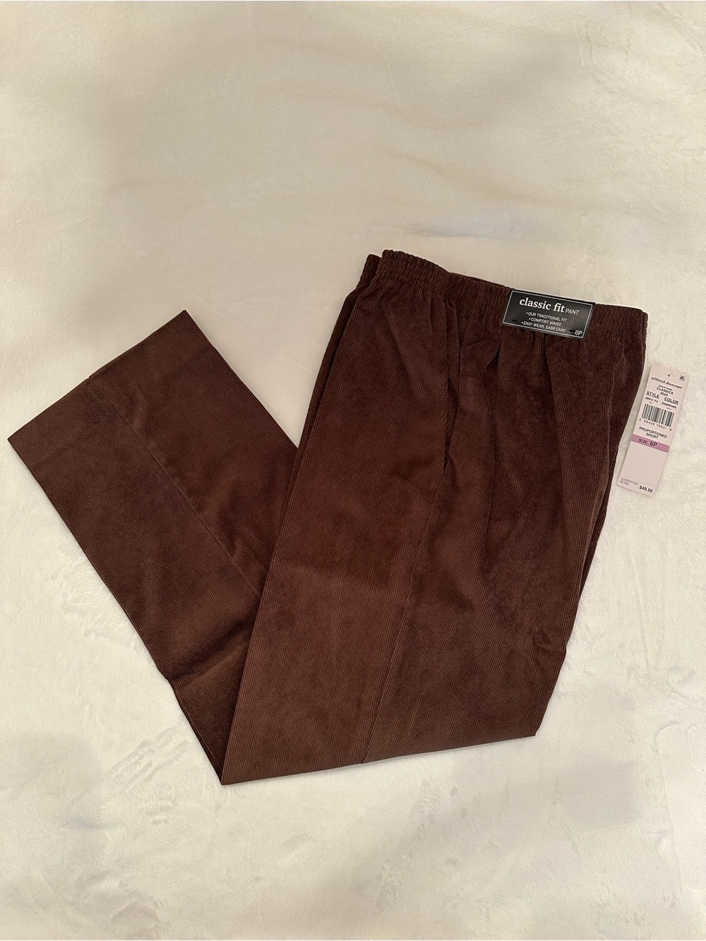 Alfred Dunner Dark Brown Corduroy Women’s Pants
